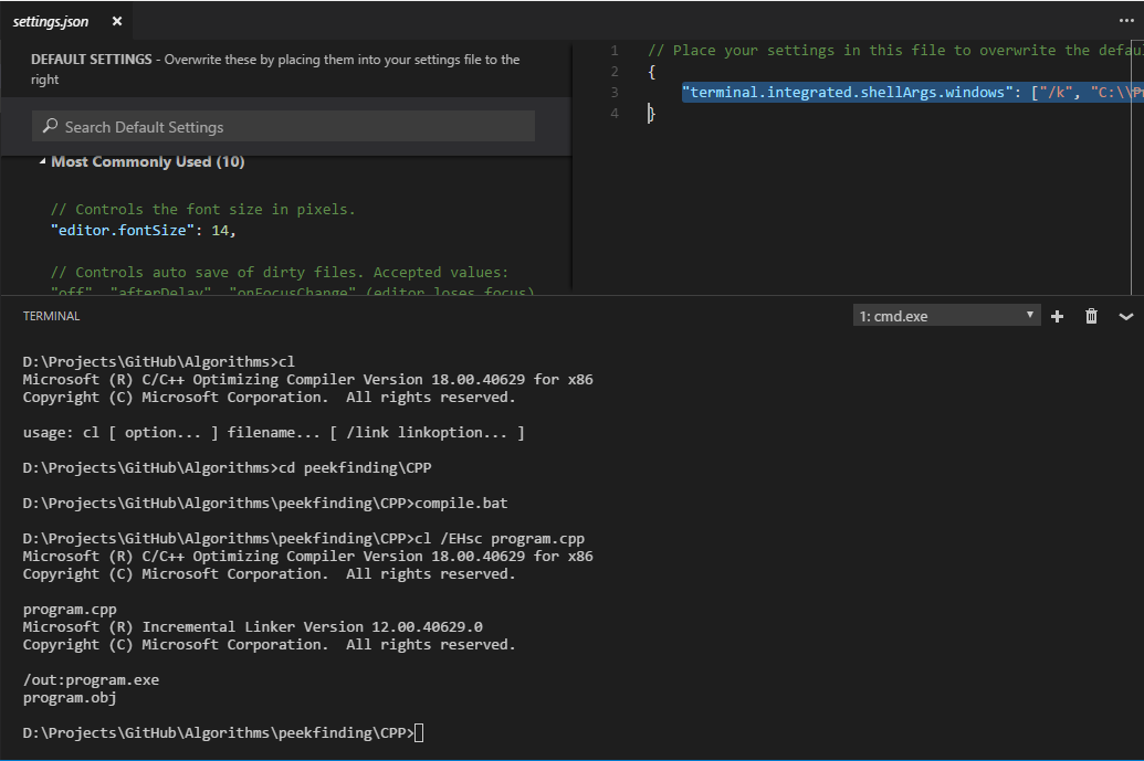 how to run javascript in visual studio code terminal